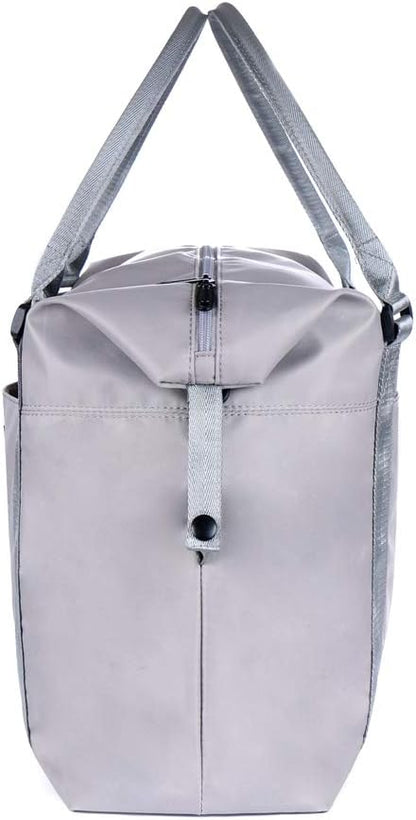 Unisex Large Travel Shoulder Weekender Overnight Bag Handbag Gym Tote Bag with Trolley Sleeve (Grey)