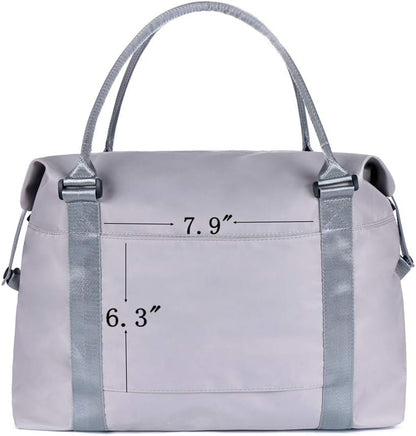 Unisex Large Travel Shoulder Weekender Overnight Bag Handbag Gym Tote Bag with Trolley Sleeve (Grey)