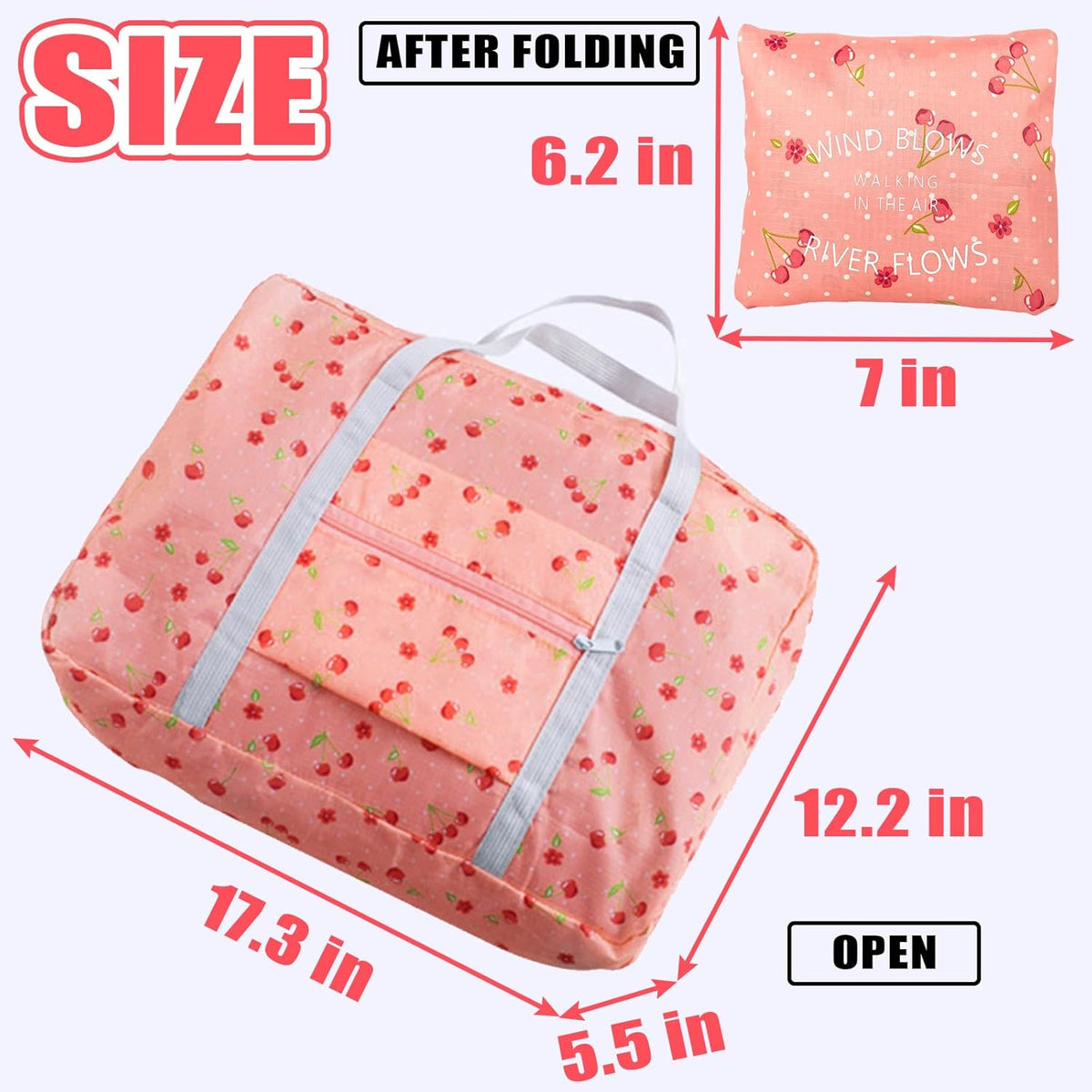 Travel Bag Carry on Duffel Bag Foldable Luggage Spirit Airlines Personal Item Bag Sports Gym Bags Weekender Overnight Bag Nylon Travel Duffel for Women (Green Apple)