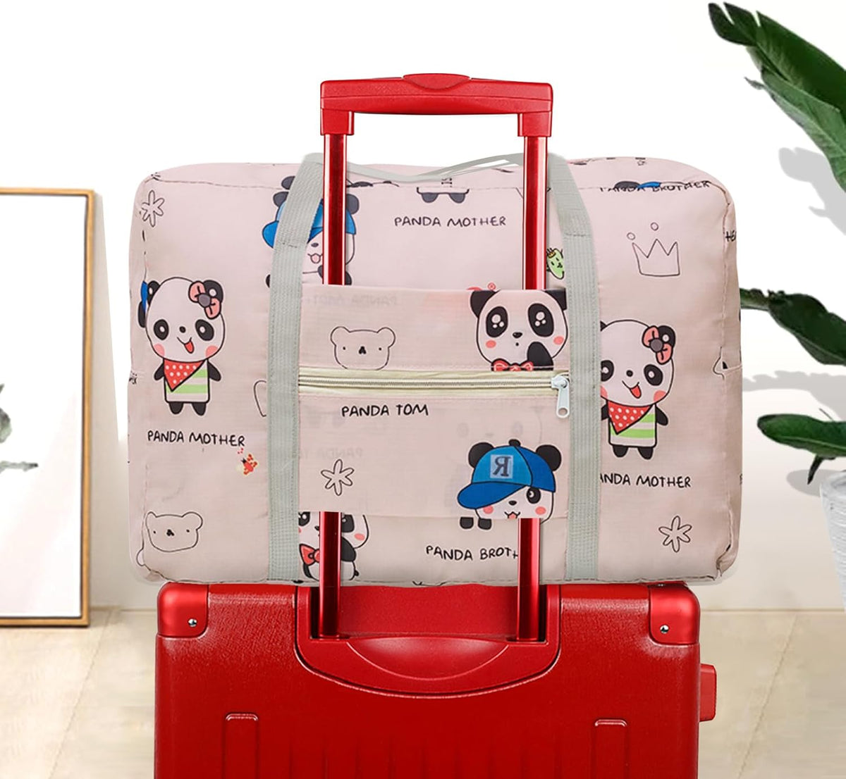 Travel Bag Carry on Duffel Bag Foldable Luggage Spirit Airlines Personal Item Bag Sports Gym Bags Weekender Overnight Bag Nylon Travel Duffel for Women (Green Apple)
