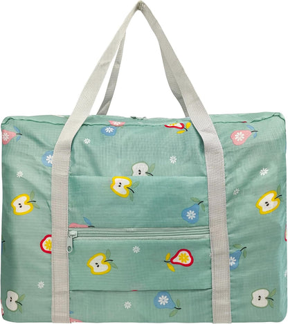Travel Bag Carry on Duffel Bag Foldable Luggage Spirit Airlines Personal Item Bag Sports Gym Bags Weekender Overnight Bag Nylon Travel Duffel for Women (Green Apple)