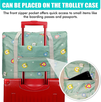 Travel Bag Carry on Duffel Bag Foldable Luggage Spirit Airlines Personal Item Bag Sports Gym Bags Weekender Overnight Bag Nylon Travel Duffel for Women (Green Apple)