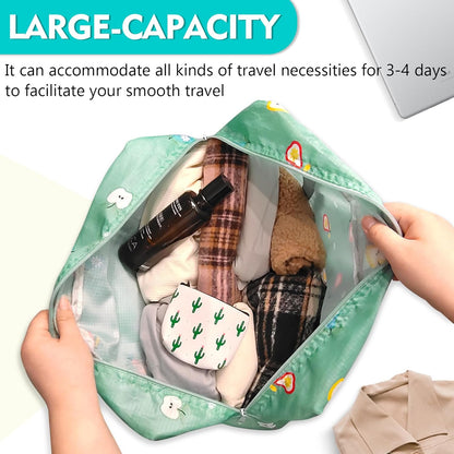 Travel Bag Carry on Duffel Bag Foldable Luggage Spirit Airlines Personal Item Bag Sports Gym Bags Weekender Overnight Bag Nylon Travel Duffel for Women (Green Apple)