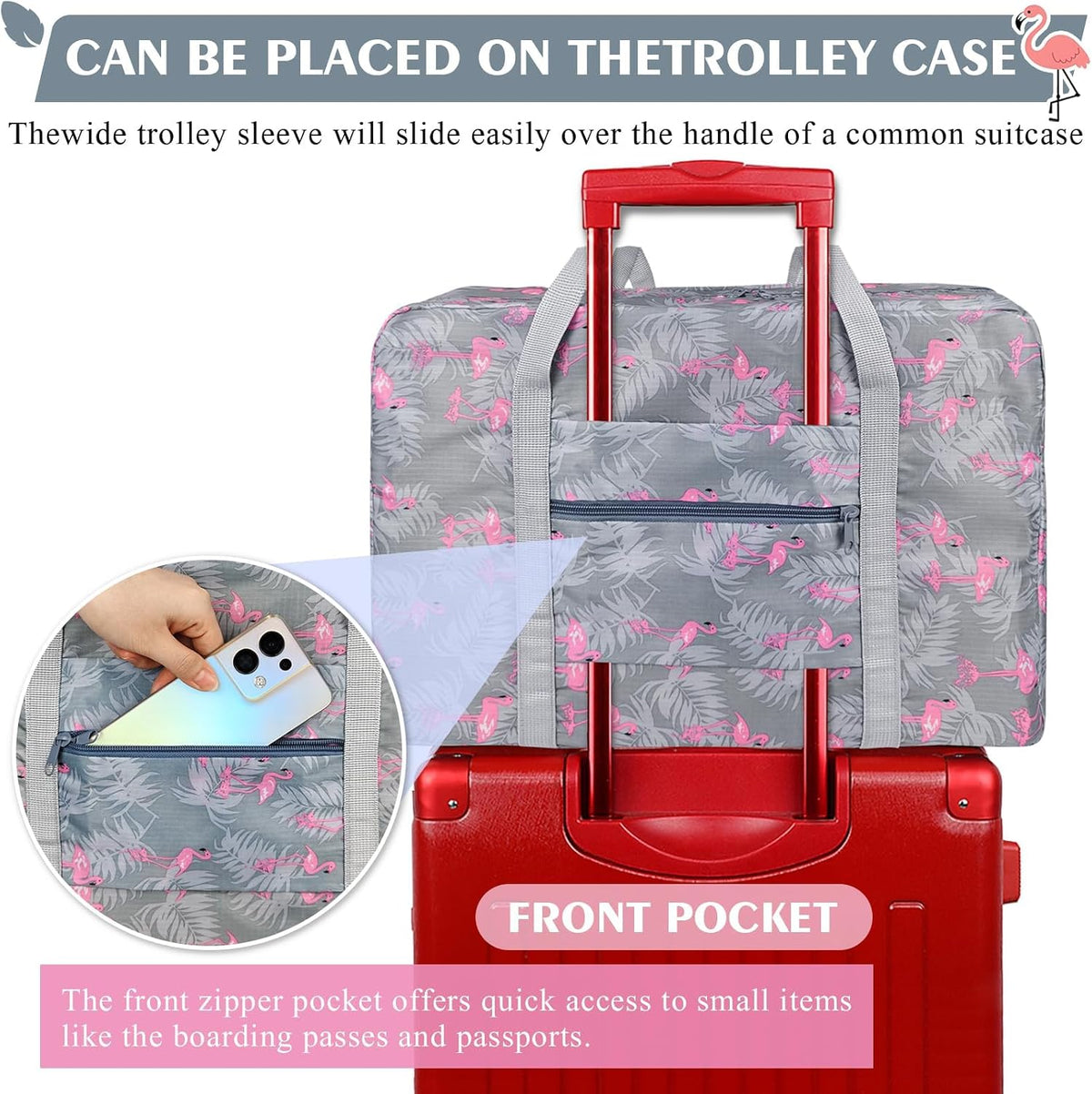 Travel Bag Carry on Duffel Bag Foldable Luggage Spirit Airlines Personal Item Bag Sports Gym Bags Weekender Overnight Bag Nylon Travel Duffel for Women (Green Apple)