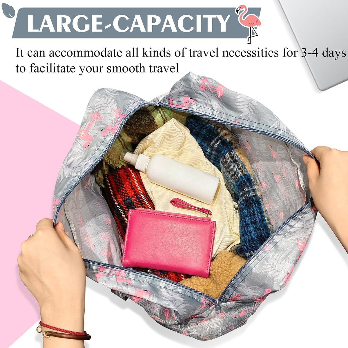 Travel Bag Carry on Duffel Bag Foldable Luggage Spirit Airlines Personal Item Bag Sports Gym Bags Weekender Overnight Bag Nylon Travel Duffel for Women (Green Apple)