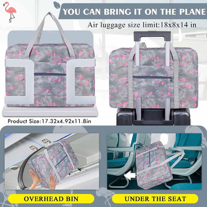 Travel Bag Carry on Duffel Bag Foldable Luggage Spirit Airlines Personal Item Bag Sports Gym Bags Weekender Overnight Bag Nylon Travel Duffel for Women (Green Apple)