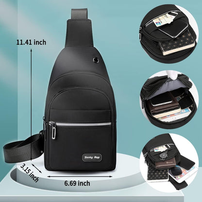 Sling Bag Crossbody Backpack for Men Women Small Chest Shoulder Bag for Travel Hiking Daypack Blue
