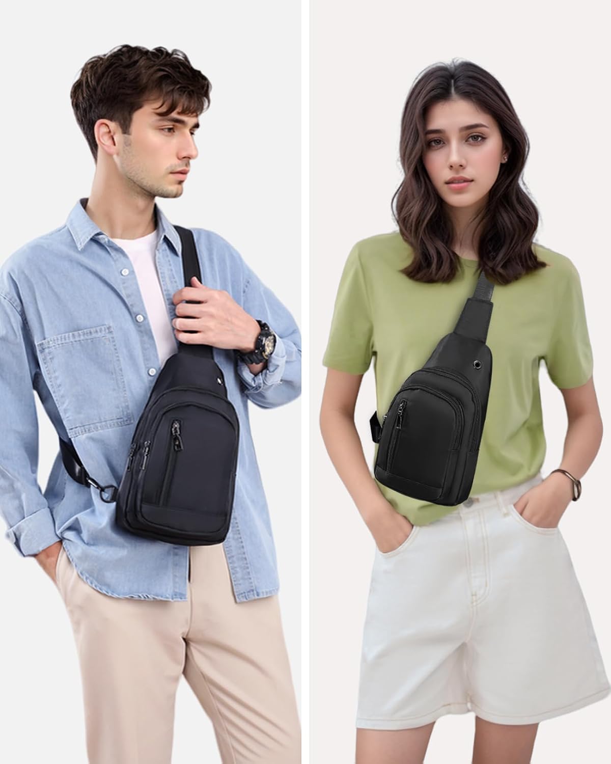 Sling Bag Crossbody Backpack for Men Women Small Chest Shoulder Bag for Travel Hiking Daypack Blue