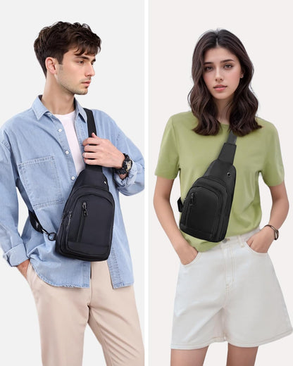 Sling Bag Crossbody Backpack for Men Women Small Chest Shoulder Bag for Travel Hiking Daypack Blue