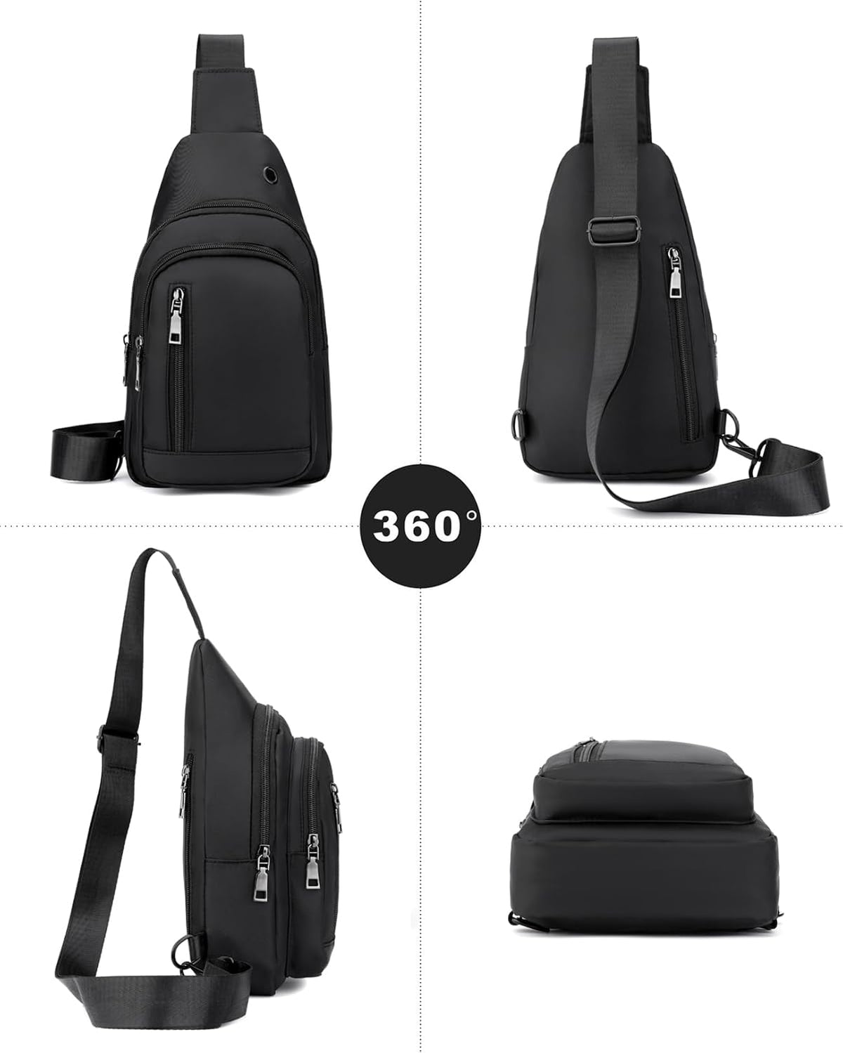 Sling Bag Crossbody Backpack for Men Women Small Chest Shoulder Bag for Travel Hiking Daypack Blue