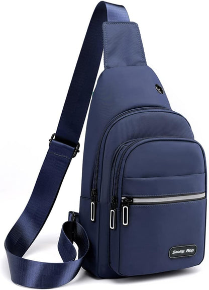 Sling Bag Crossbody Backpack for Men Women Small Chest Shoulder Bag for Travel Hiking Daypack Blue