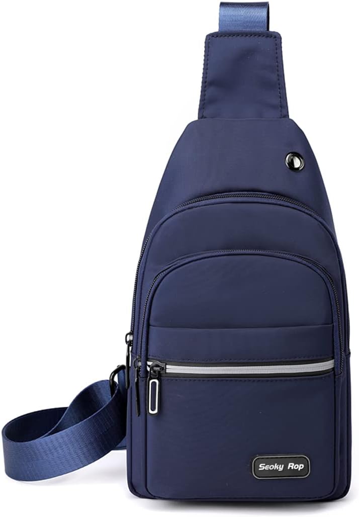 Sling Bag Crossbody Backpack for Men Women Small Chest Shoulder Bag for Travel Hiking Daypack Blue