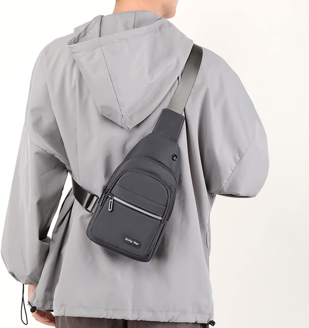 Sling Bag Crossbody Backpack for Men Women Small Chest Shoulder Bag for Travel Hiking Daypack Blue