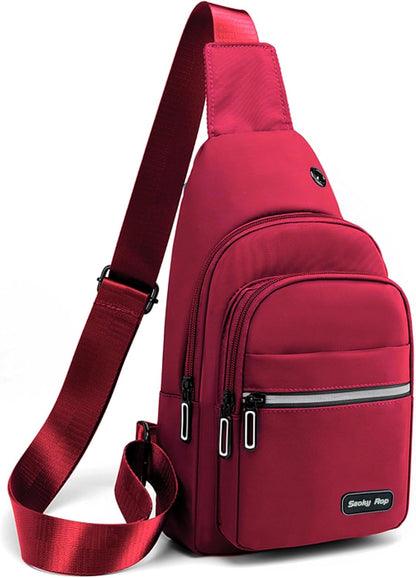 Sling Bag Crossbody Backpack for Men Women Small Chest Shoulder Bag for Travel Hiking Daypack Blue