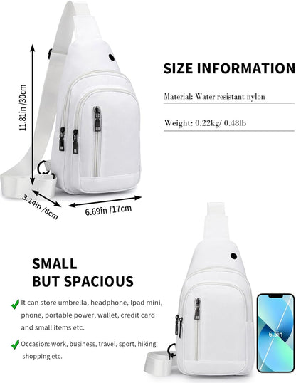 Sling Bag Crossbody Backpack for Men Women Small Chest Shoulder Bag for Travel Hiking Daypack Blue