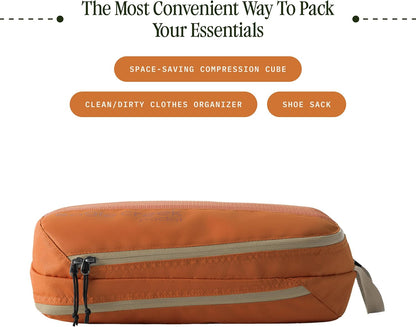 Pack-It Essentials Set - Compression Packing Cubes for Compartmentalizing Luggage - Convenient Top Handle - Easy Grab Zipper Pull - Blue Dawn - 3