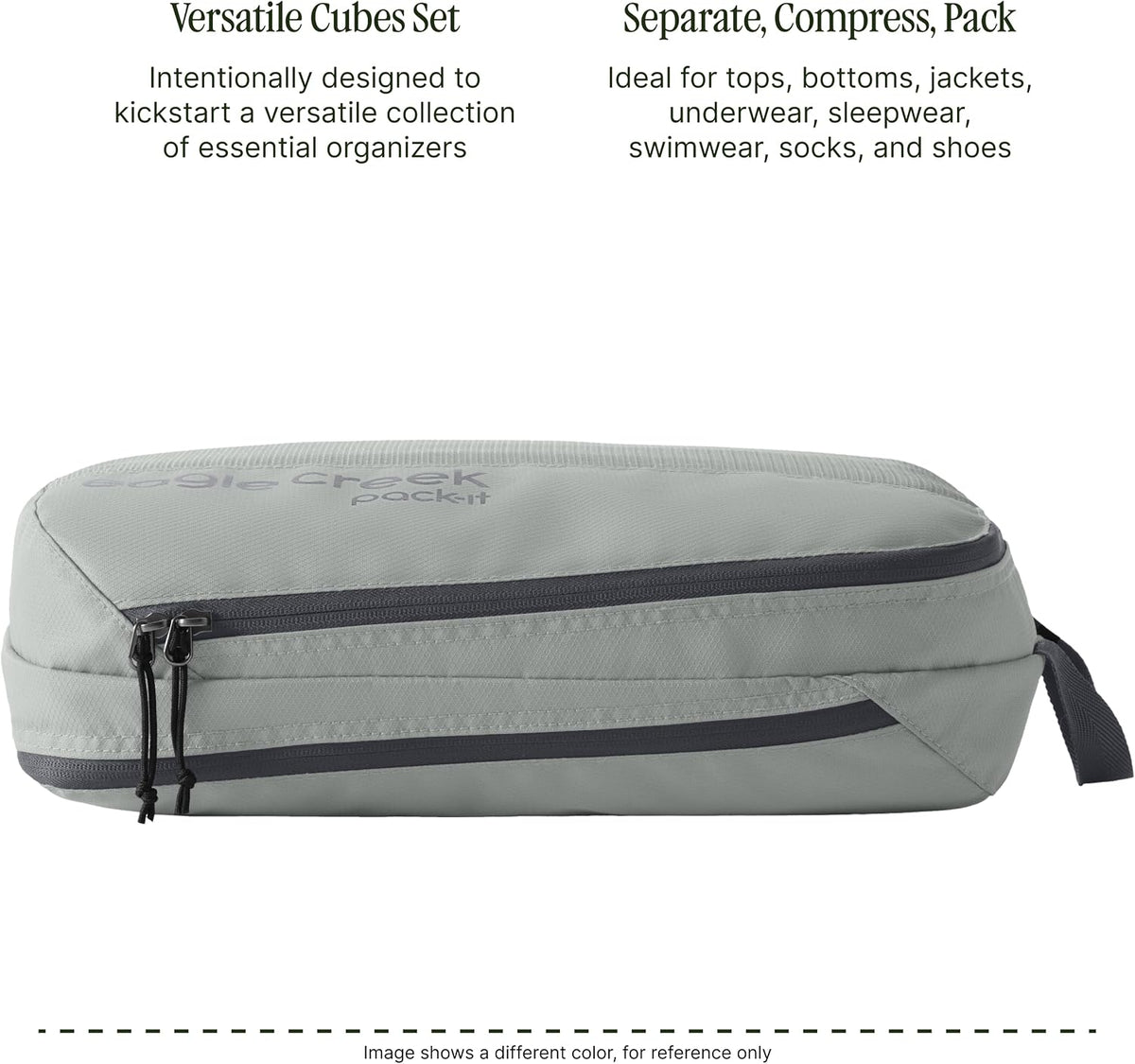 Pack-It Essentials Set - Compression Packing Cubes for Compartmentalizing Luggage - Convenient Top Handle - Easy Grab Zipper Pull - Blue Dawn - 3