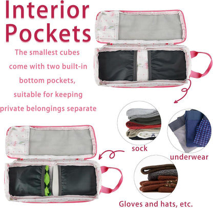 7 Pcs Compression Packing Cubes Travel for Suitcases, Luggage Organizer Washable Storage Bags Set for Backpack Travel- Packaging Cubes for Carry-Ons and Storage