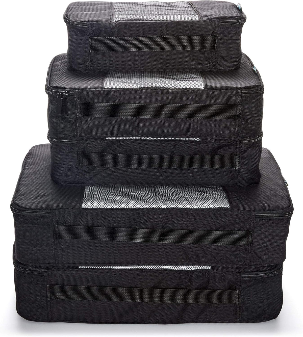 Packing Cubes for Travel - 5 Piece Set with Pattern Design, Lightweight Ripstop Nylon Luggage Organizers with Mesh Panel, Small Medium Large Sizes