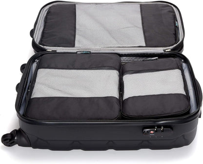 Packing Cubes for Travel - 5 Piece Set with Pattern Design, Lightweight Ripstop Nylon Luggage Organizers with Mesh Panel, Small Medium Large Sizes