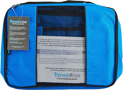Packing Cubes for Travel - 5 Piece Set with Pattern Design, Lightweight Ripstop Nylon Luggage Organizers with Mesh Panel, Small Medium Large Sizes