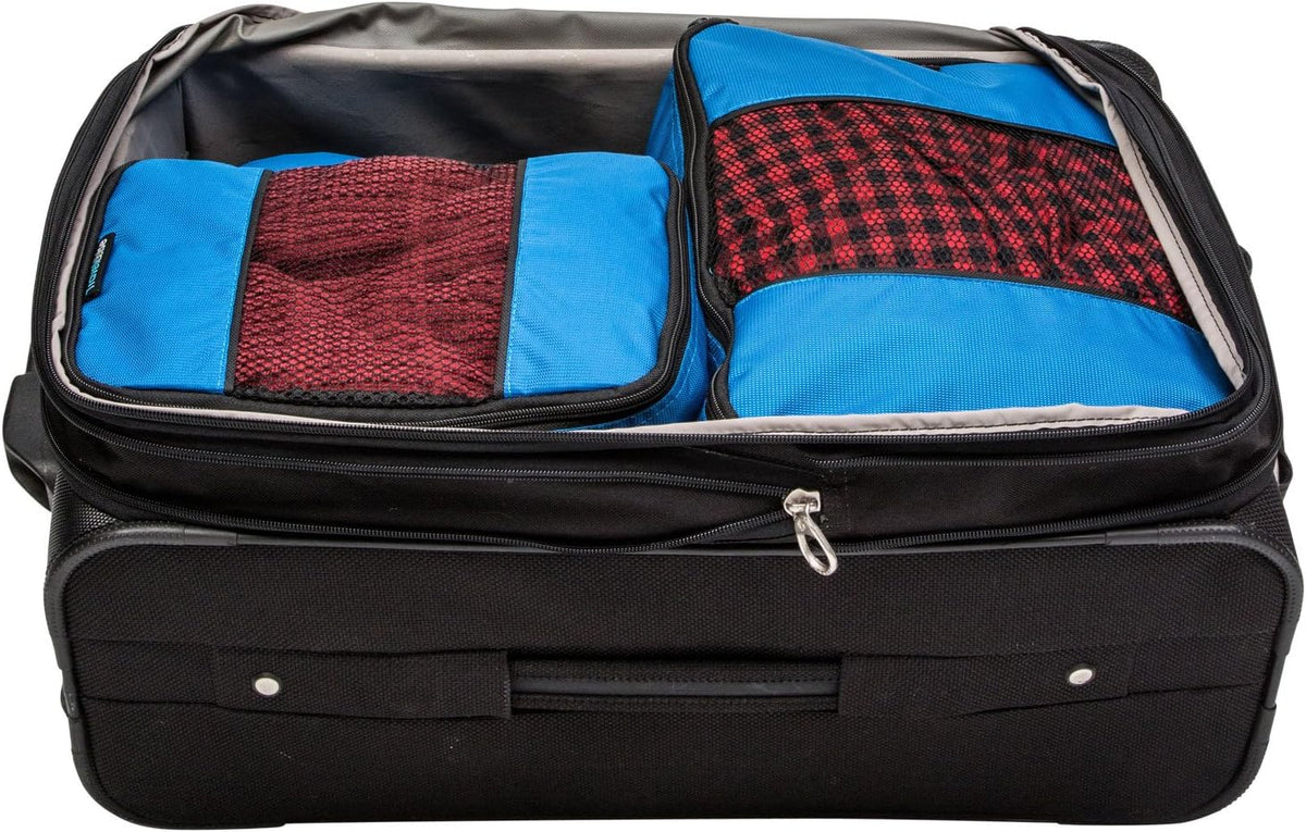 Packing Cubes for Travel - 5 Piece Set with Pattern Design, Lightweight Ripstop Nylon Luggage Organizers with Mesh Panel, Small Medium Large Sizes