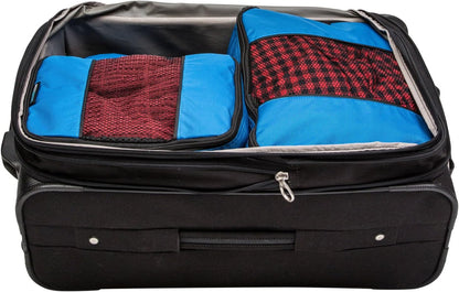 Packing Cubes for Travel - 5 Piece Set with Pattern Design, Lightweight Ripstop Nylon Luggage Organizers with Mesh Panel, Small Medium Large Sizes