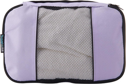 Packing Cubes for Travel - 5 Piece Set with Pattern Design, Lightweight Ripstop Nylon Luggage Organizers with Mesh Panel, Small Medium Large Sizes