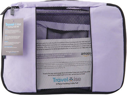 Packing Cubes for Travel - 5 Piece Set with Pattern Design, Lightweight Ripstop Nylon Luggage Organizers with Mesh Panel, Small Medium Large Sizes