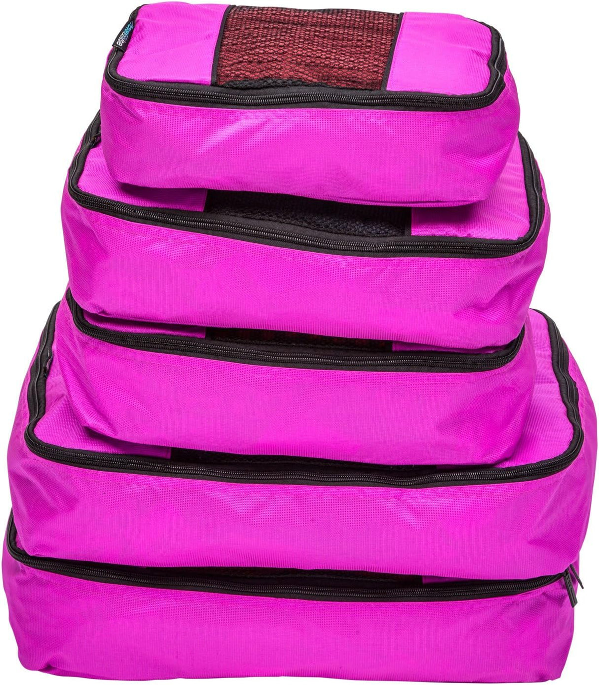 Packing Cubes for Travel - 5 Piece Set with Pattern Design, Lightweight Ripstop Nylon Luggage Organizers with Mesh Panel, Small Medium Large Sizes