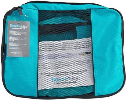 Packing Cubes for Travel - 5 Piece Set with Pattern Design, Lightweight Ripstop Nylon Luggage Organizers with Mesh Panel, Small Medium Large Sizes
