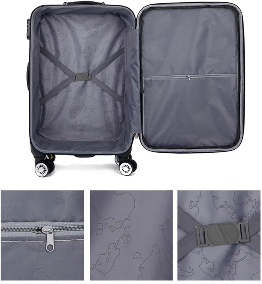 Carry-On Softside Luggage with Spinner Wheels, Black,Expandable Softside Carry-On Luggage Carry On