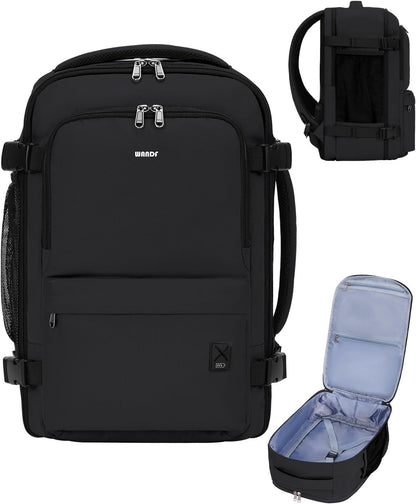 Travel Backpack For Spirit Airlines Personal Item Bag 18x14x8 with Wet Pocket, 17 Inch Laptop Backpack for Men Women（Black）