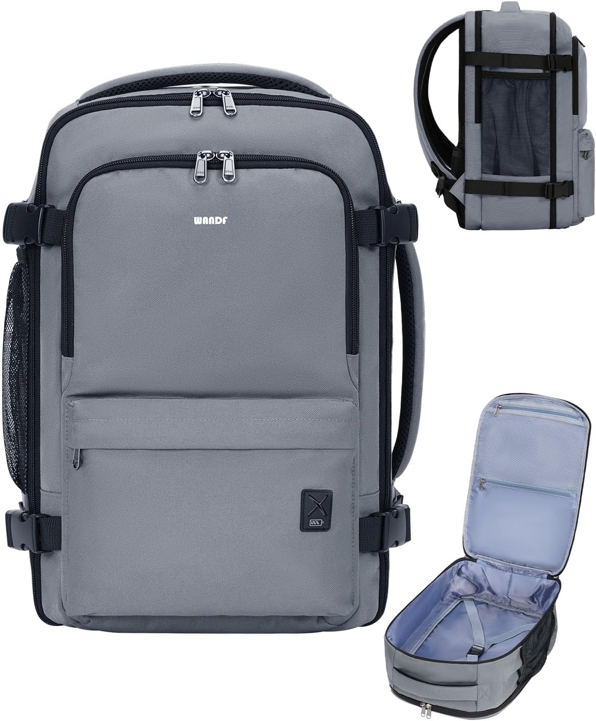 Travel Backpack For Spirit Airlines Personal Item Bag 18x14x8 with Wet Pocket, 17 Inch Laptop Backpack for Men Women（Black）