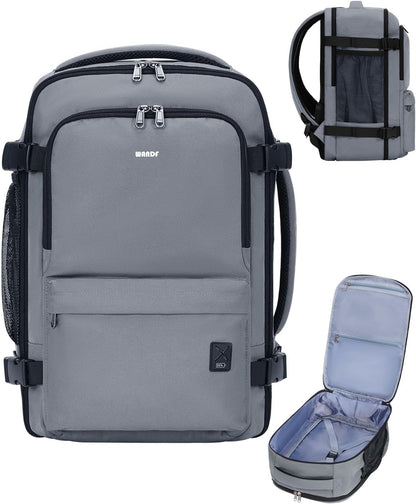 Travel Backpack For Spirit Airlines Personal Item Bag 18x14x8 with Wet Pocket, 17 Inch Laptop Backpack for Men Women（Black）