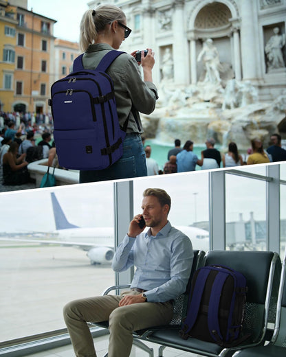 Travel Backpack For Spirit Airlines Personal Item Bag 18x14x8 with Wet Pocket, 17 Inch Laptop Backpack for Men Women（Black）