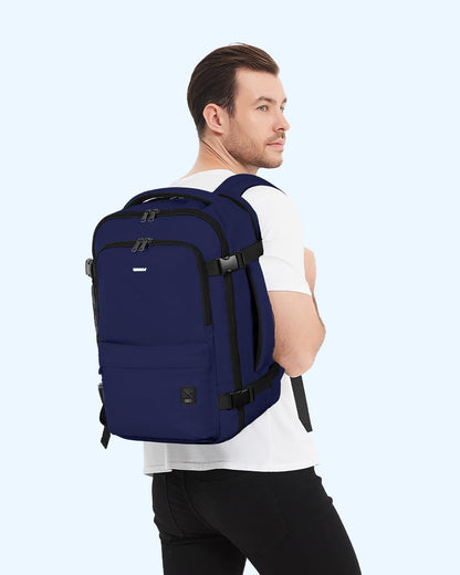 Travel Backpack For Spirit Airlines Personal Item Bag 18x14x8 with Wet Pocket, 17 Inch Laptop Backpack for Men Women（Black）