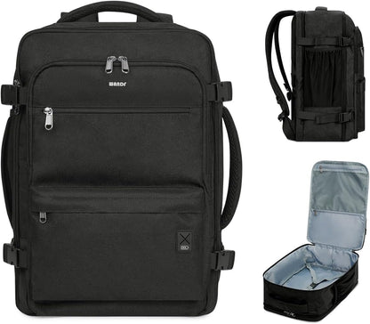 Travel Backpack For Spirit Airlines Personal Item Bag 18x14x8 with Wet Pocket, 17 Inch Laptop Backpack for Men Women（Black）