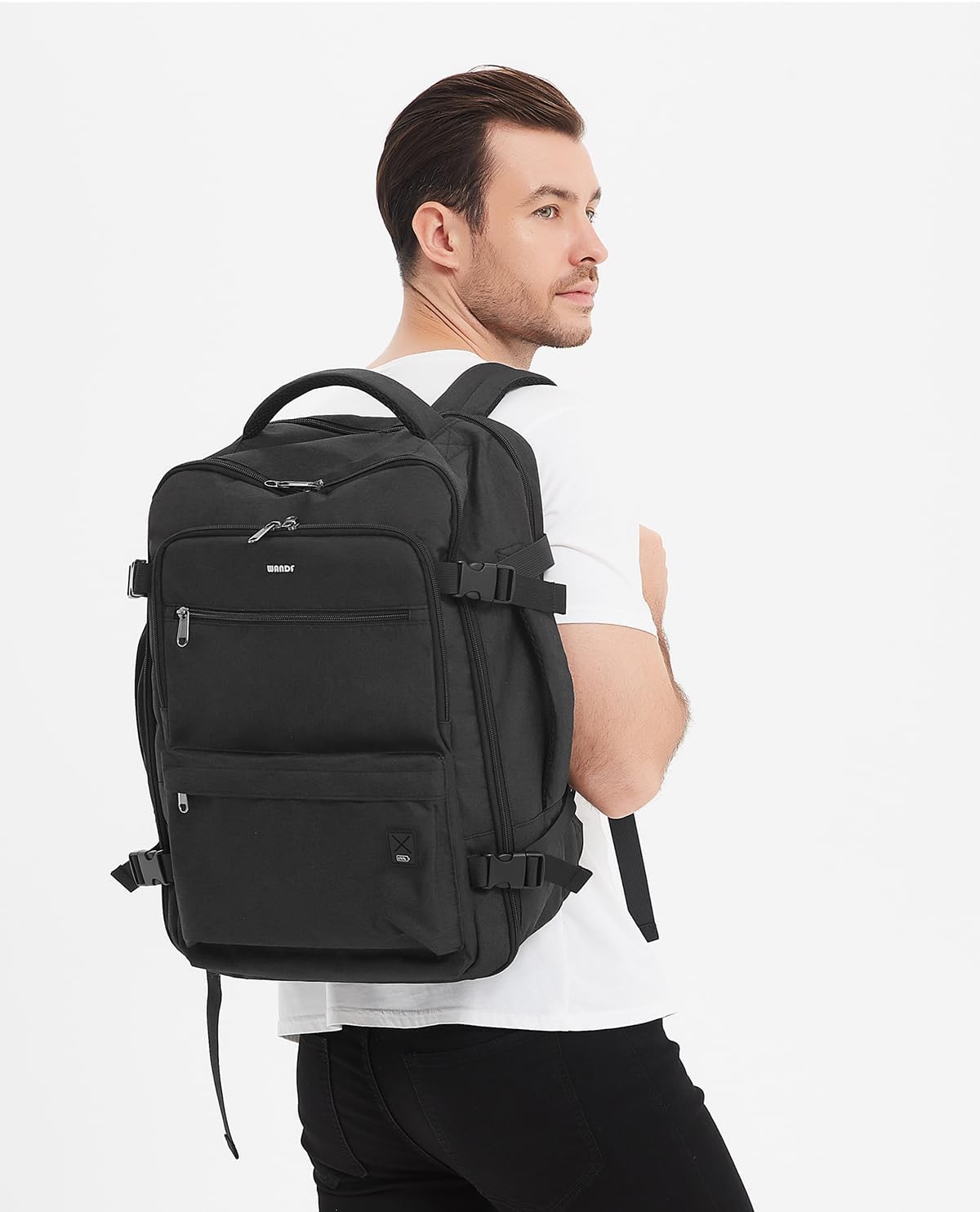 Travel Backpack For Spirit Airlines Personal Item Bag 18x14x8 with Wet Pocket, 17 Inch Laptop Backpack for Men Women（Black）