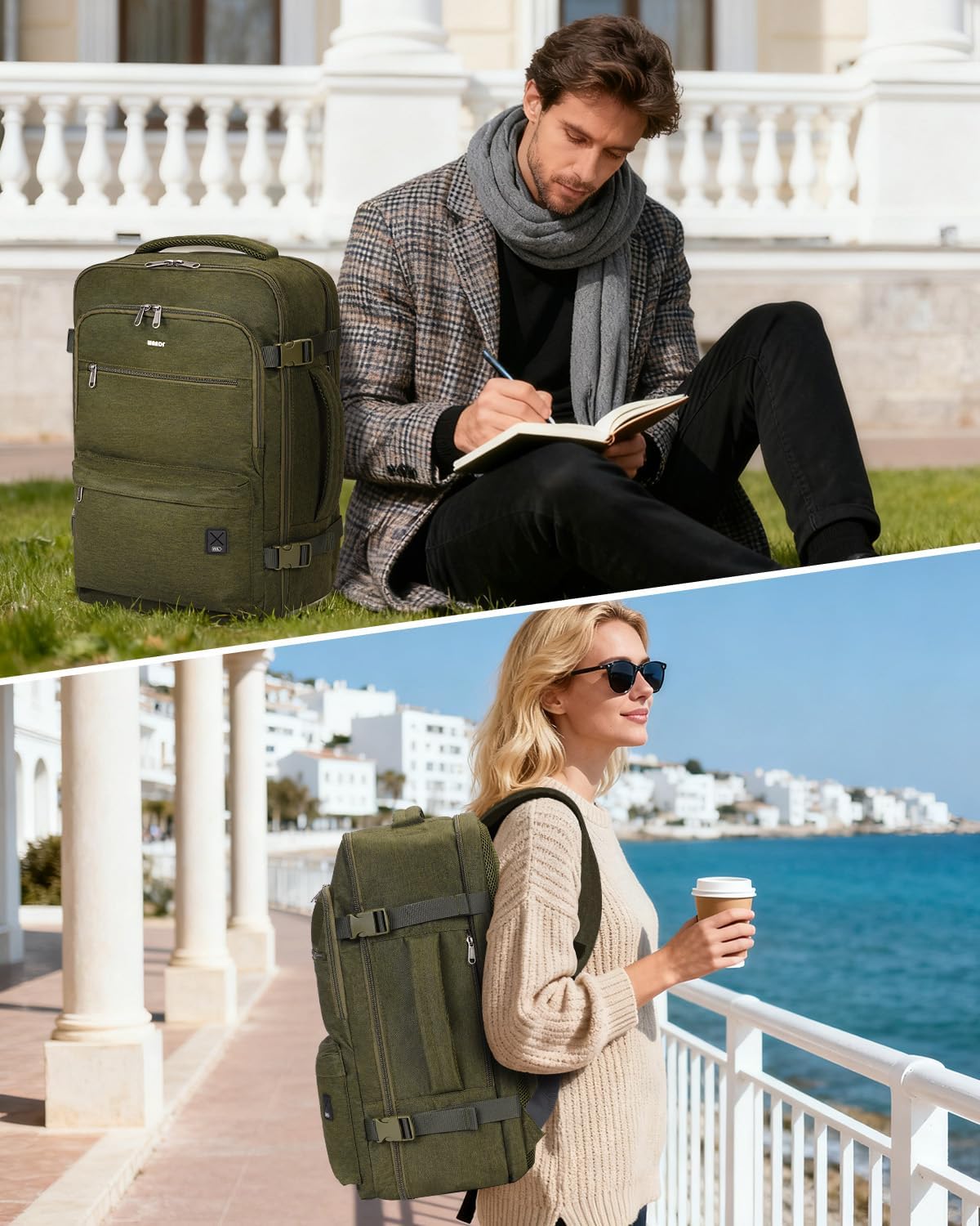 Travel Backpack For Spirit Airlines Personal Item Bag 18x14x8 with Wet Pocket, 17 Inch Laptop Backpack for Men Women（Black）