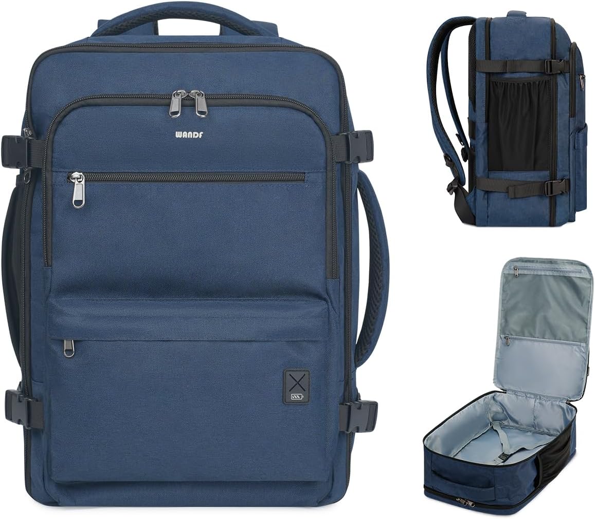 Travel Backpack For Spirit Airlines Personal Item Bag 18x14x8 with Wet Pocket, 17 Inch Laptop Backpack for Men Women（Black）