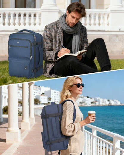 Travel Backpack For Spirit Airlines Personal Item Bag 18x14x8 with Wet Pocket, 17 Inch Laptop Backpack for Men Women（Black）