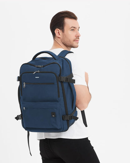 Travel Backpack For Spirit Airlines Personal Item Bag 18x14x8 with Wet Pocket, 17 Inch Laptop Backpack for Men Women（Black）
