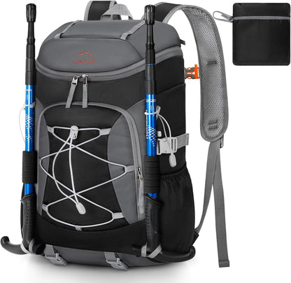 Foldable Hiking Backpack for Women Men Packable Camping Backpack 40L Waterproof Hiking Daypack Bag Lightweight Collapsible Daypack for Travel Trekking Mountaineering Large Capacity Black