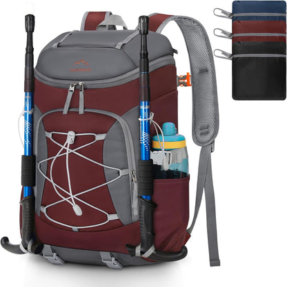 Foldable Hiking Backpack for Women Men Packable Camping Backpack 40L Waterproof Hiking Daypack Bag Lightweight Collapsible Daypack for Travel Trekking Mountaineering Large Capacity Black