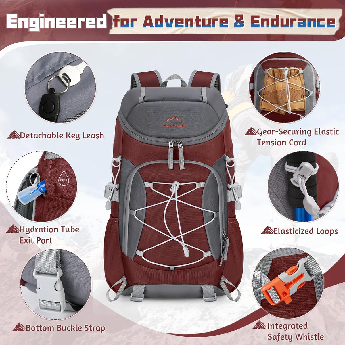 Foldable Hiking Backpack for Women Men Packable Camping Backpack 40L Waterproof Hiking Daypack Bag Lightweight Collapsible Daypack for Travel Trekking Mountaineering Large Capacity Black