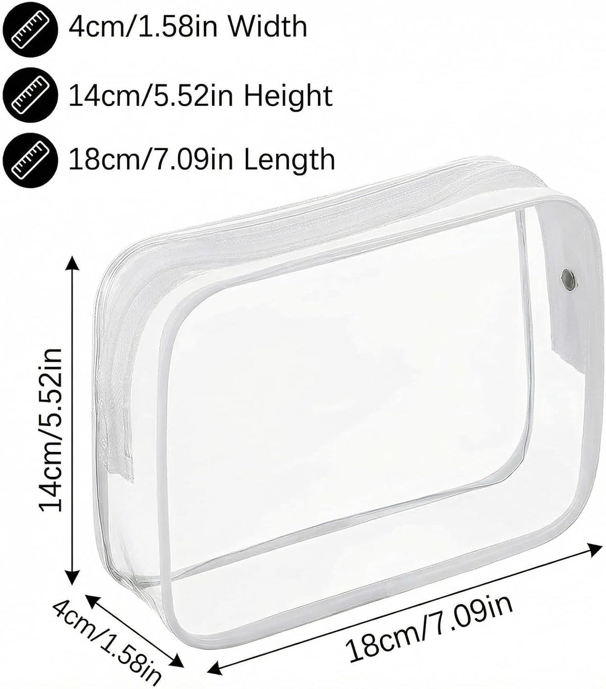100 Pcs Clear Makeup Bags Bulk Graduation/Dad Gifts Bag Tsa Approved Toiletry Bag for Travel Transparent Cosmetic Bag PVC Waterproof Travel Small Pouches with Zipper for Men and Women (Multicolor)