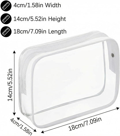 100 Pcs Clear Makeup Bags Bulk Graduation/Dad Gifts Bag Tsa Approved Toiletry Bag for Travel Transparent Cosmetic Bag PVC Waterproof Travel Small Pouches with Zipper for Men and Women (Multicolor)