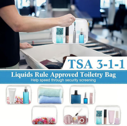 100 Pcs Clear Makeup Bags Bulk Graduation/Dad Gifts Bag Tsa Approved Toiletry Bag for Travel Transparent Cosmetic Bag PVC Waterproof Travel Small Pouches with Zipper for Men and Women (Multicolor)