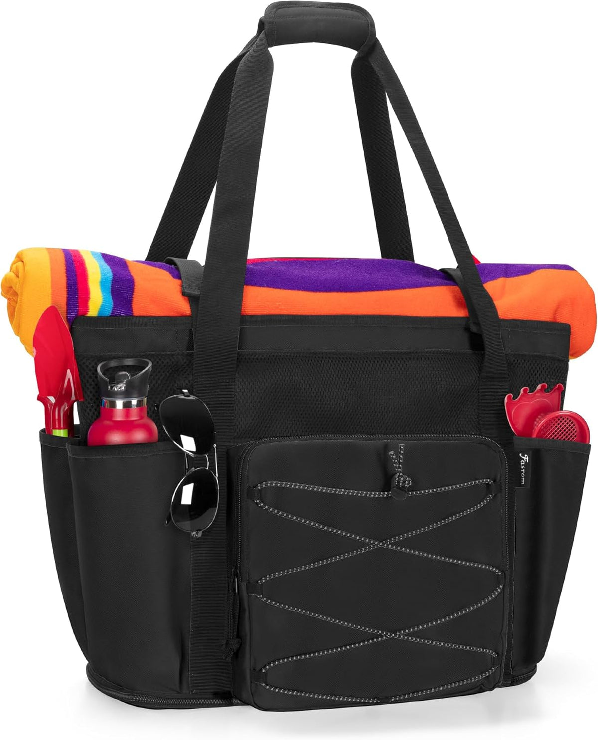 Beach Bag with Zipper Bottom, Large Beach Tote Bag for Men & Women | Wet/Dry Separation, Quick Dry Mesh, Spacious Storage for Towels, Swimsuits and Beach Essentials, Ideal for Pool and Travel